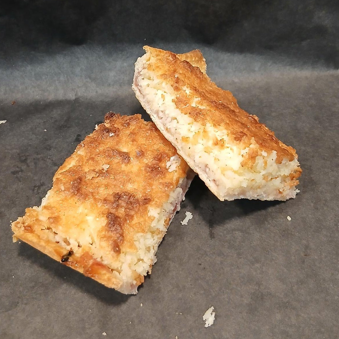 Coconut and jam slice