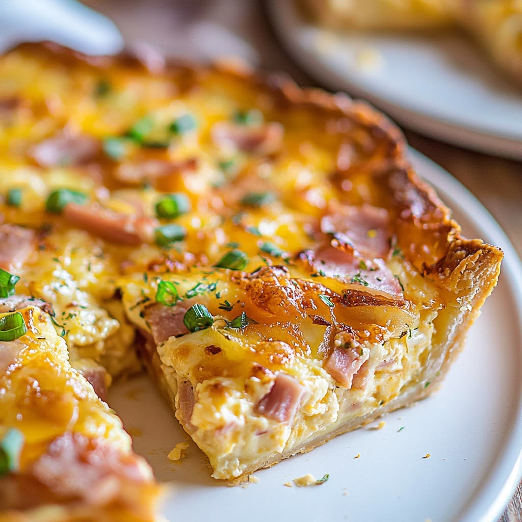 Cheese and ham quiche